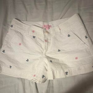 Lilly Pulitzer White Denim Printed Shorts